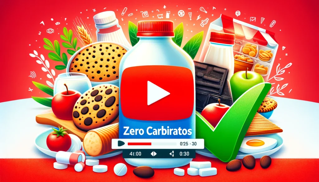 DALL·E 2024 05 22 20.38.36 Create an eye catching thumbnail for a YouTube video about Zero Carboidratos for diabetics. Include a bright clean background with a