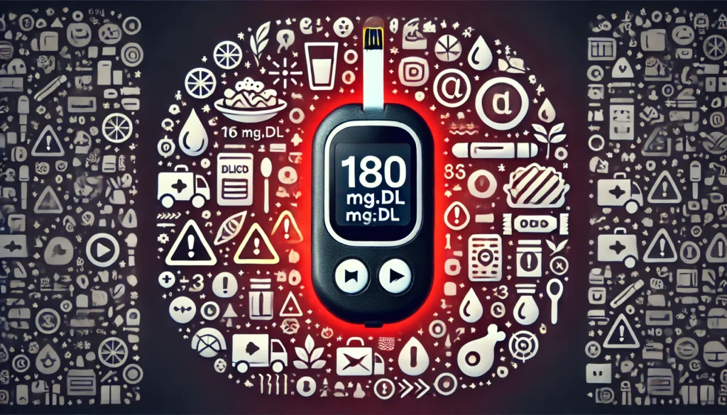 DALL·E 2024 07 04 14.40.45 A YouTube thumbnail in 16 9 format with a dark or gradient background red to black. Centralize an image of a glucose meter show