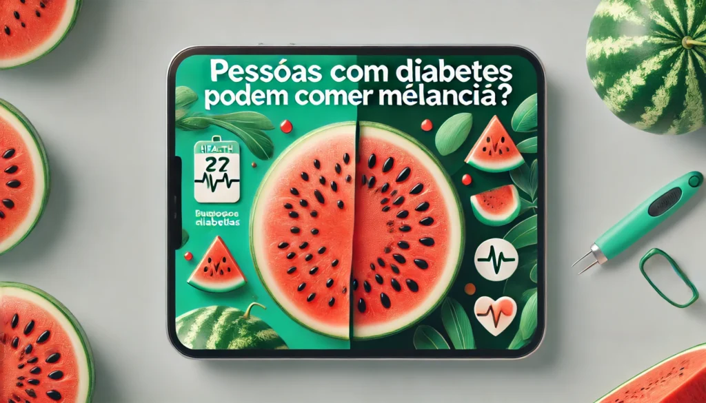 Pessoas com diabetes podem comer melancia? Este artigo responde à pergunta "Pessoas com diabetes podem comer melancia?", esclarecendo que a melancia pode ser consumida por pessoas com diabetes quando ingerida com moderação. Devido à sua baixa carga glicêmica, a melancia não causa picos significativos de glicemia se consumida em porções adequadas. O artigo fornece recomendações sobre porções, combinações alimentares e dicas de como incluir a melancia na dieta de forma segura, além de destacar os benefícios nutricionais da fruta.