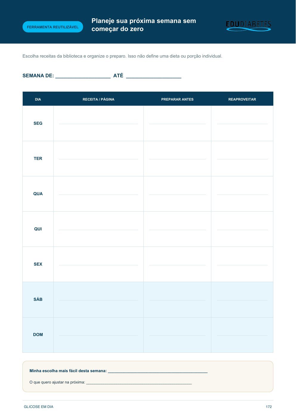 Planejador semanal