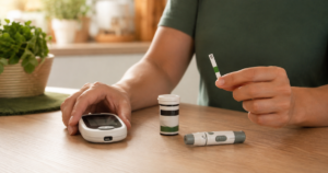 Qual fita usar para medir a glicose em casa?