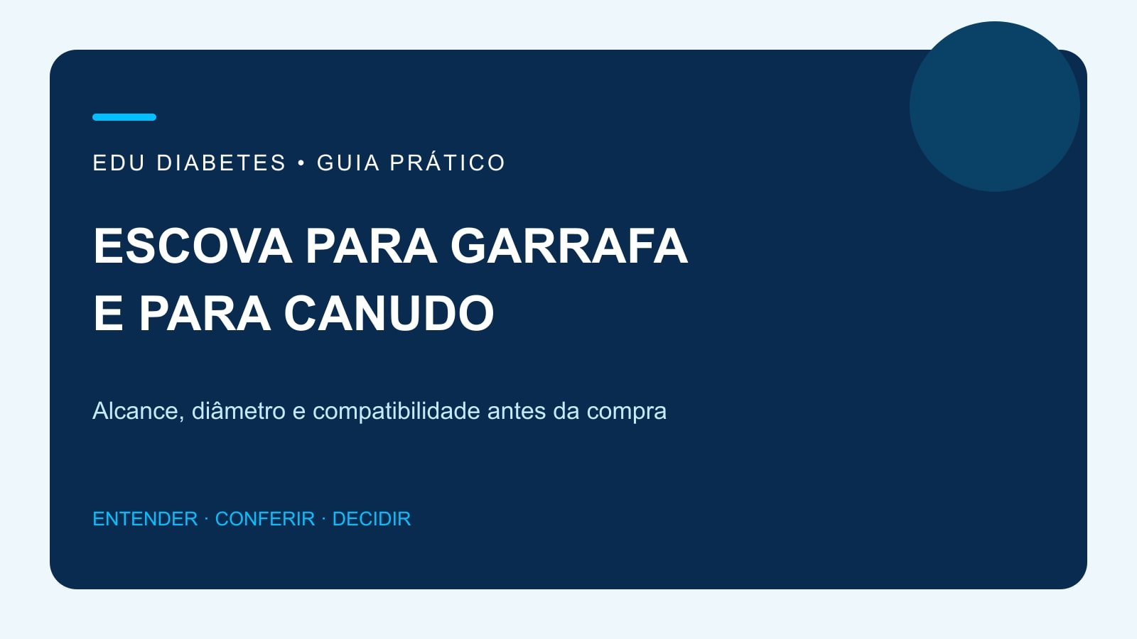 Arte editorial sobre como escolher escova para garrafa e canudo pelo alcance e compatibilidade; não representa teste de produto.