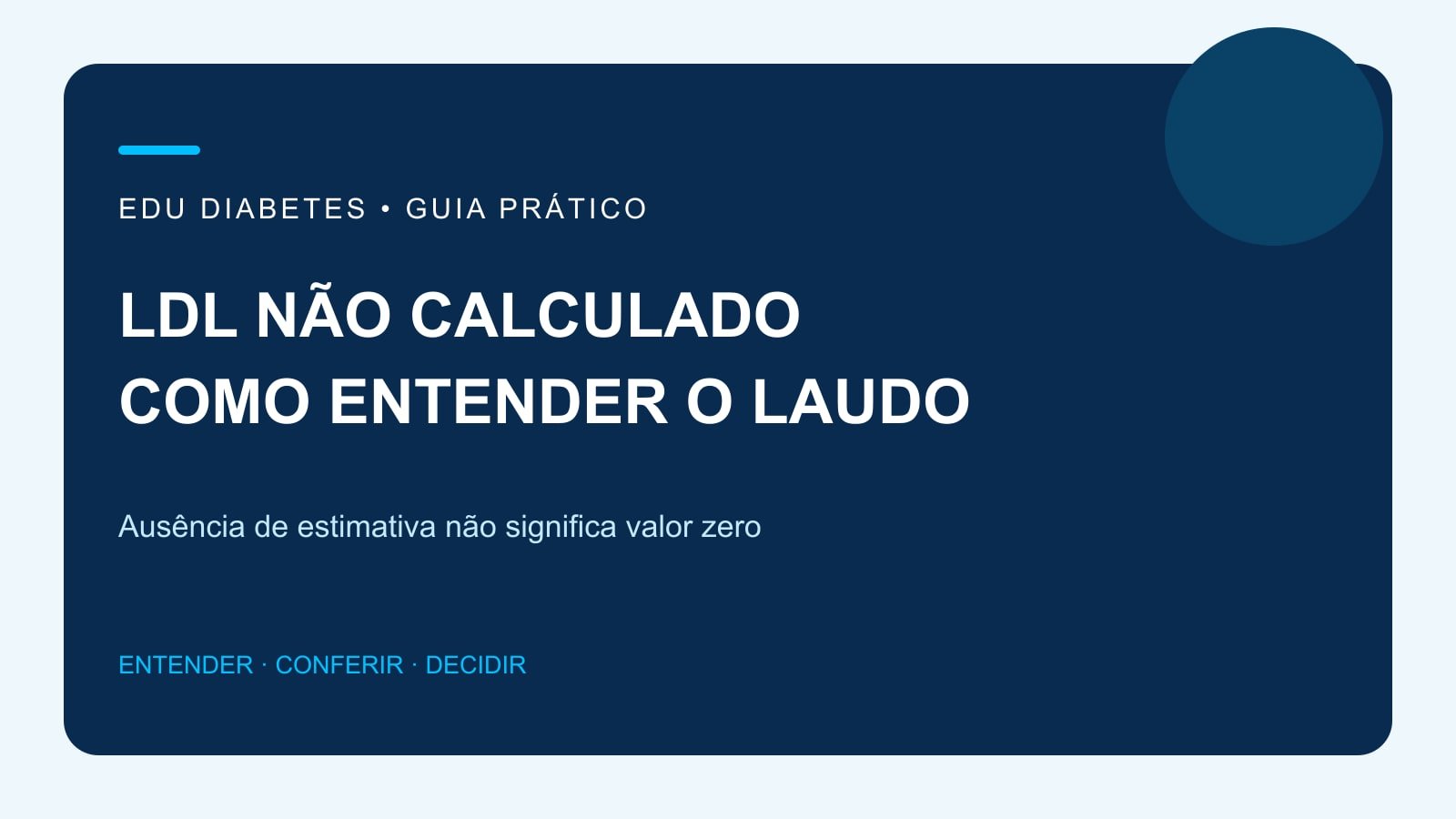 Arte editorial sobre resultado de LDL não calculado no perfil lipídico.