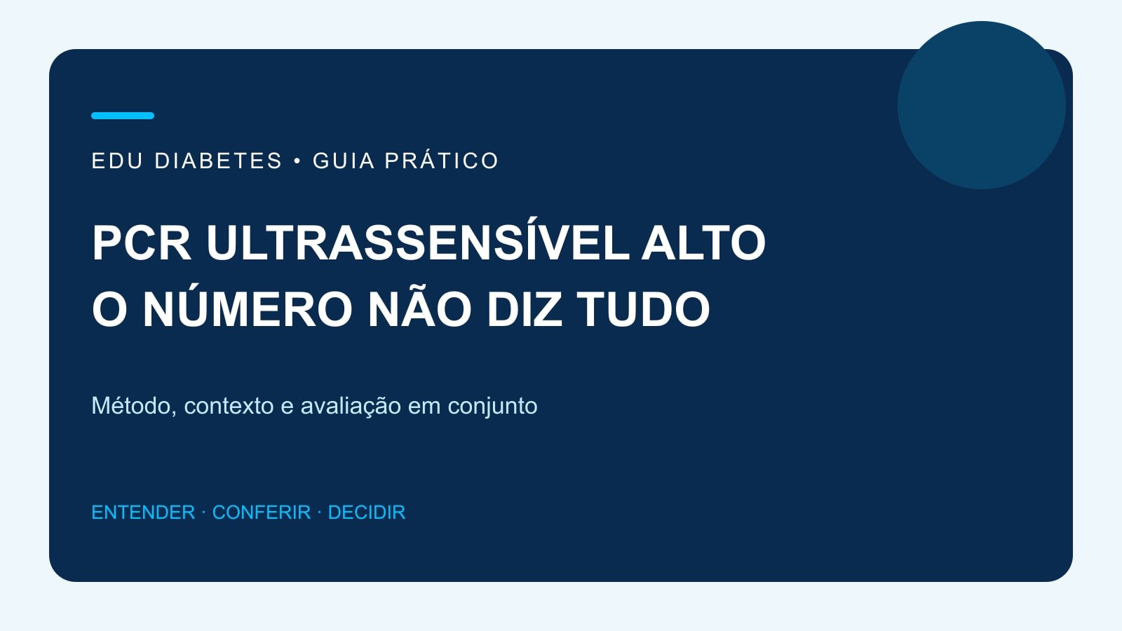 Arte editorial sobre interpretação do exame de PCR ultrassensível elevado.