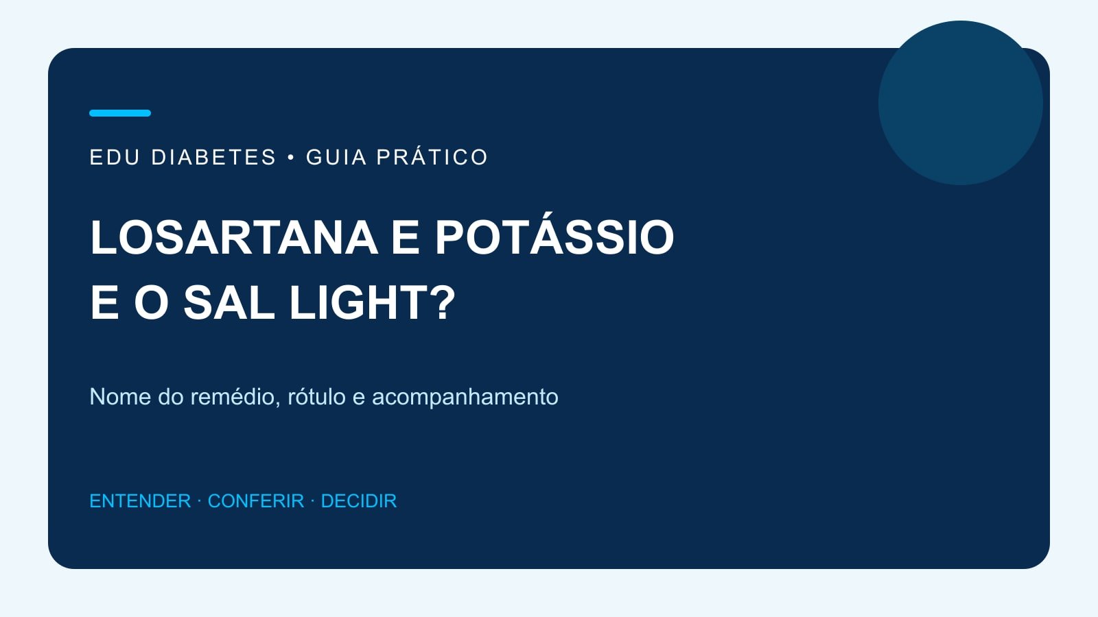 Arte editorial sobre losartana potássica e cuidados com substitutos de sal.