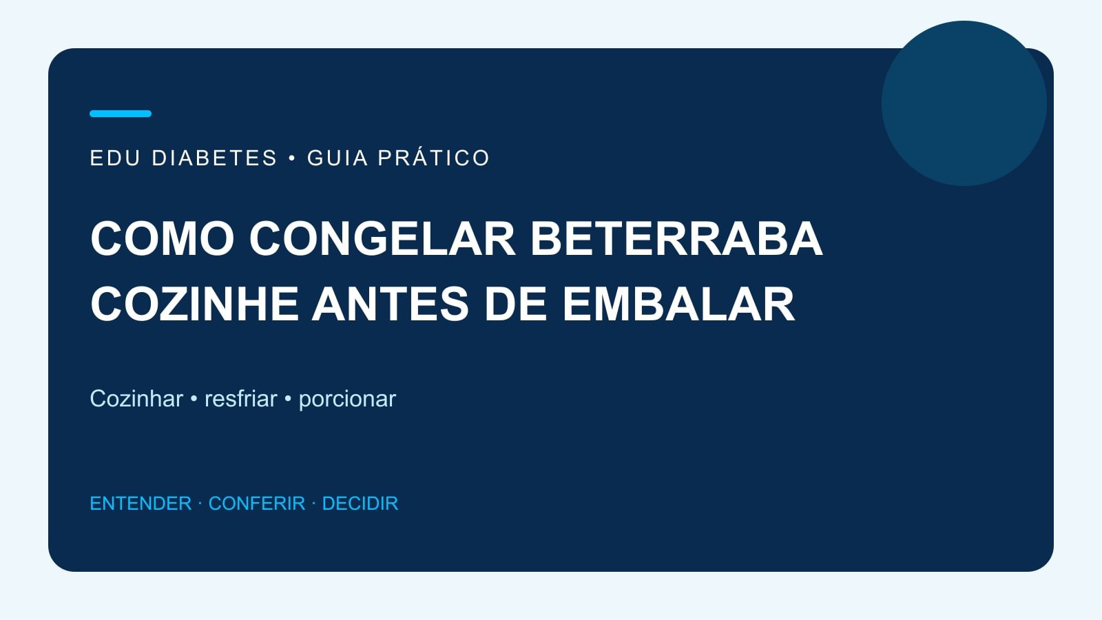 Arte editorial sobre preparo de beterraba cozida para congelamento em porções.