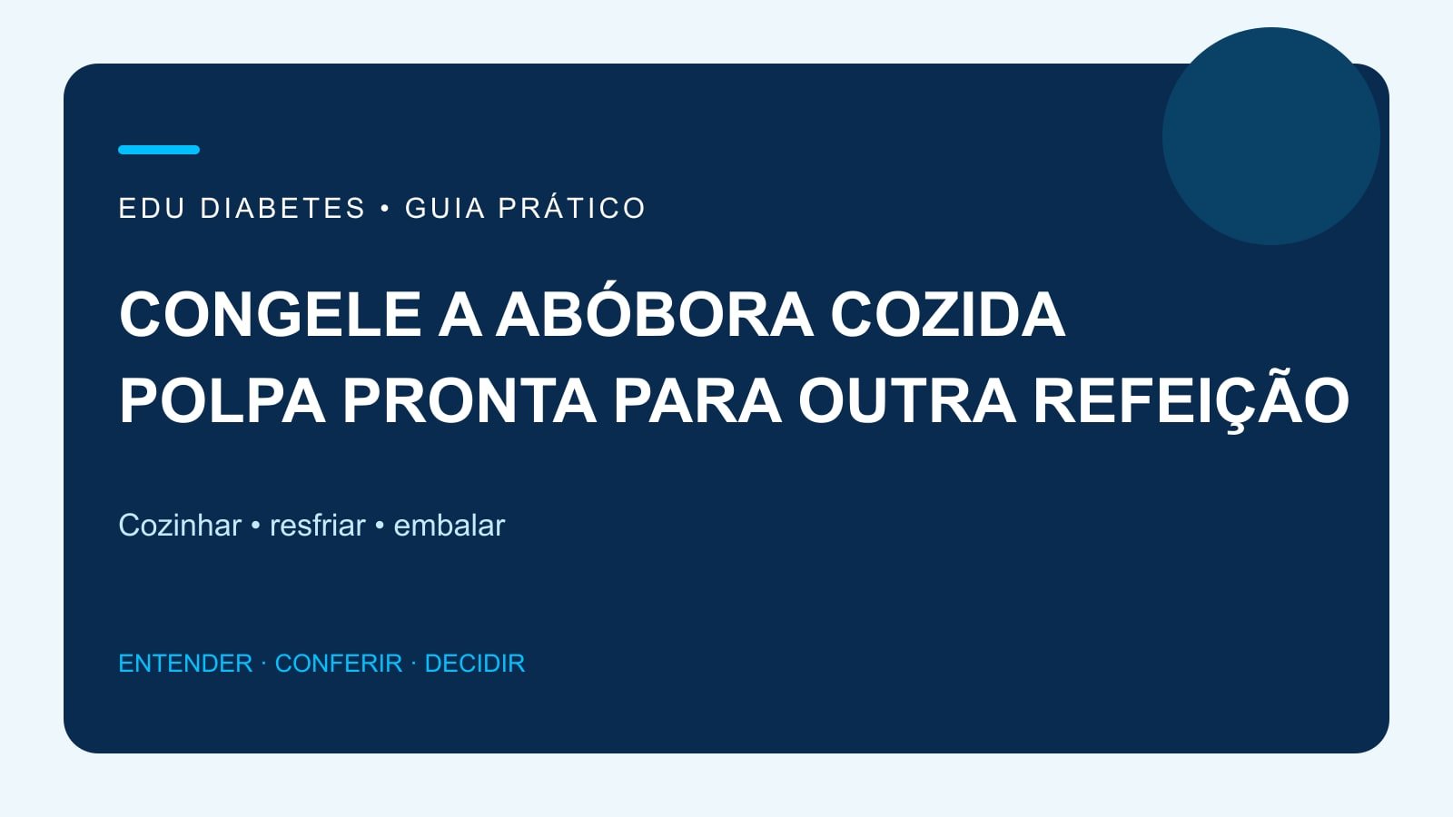 Arte editorial sobre congelar abóbora cozida e amassada em pequenas embalagens.