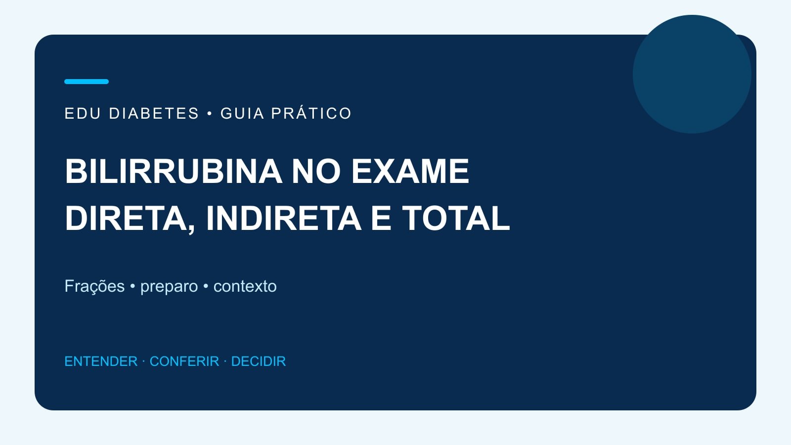 Arte editorial sobre bilirrubina total, direta e indireta e os limites da interpretação do laudo.