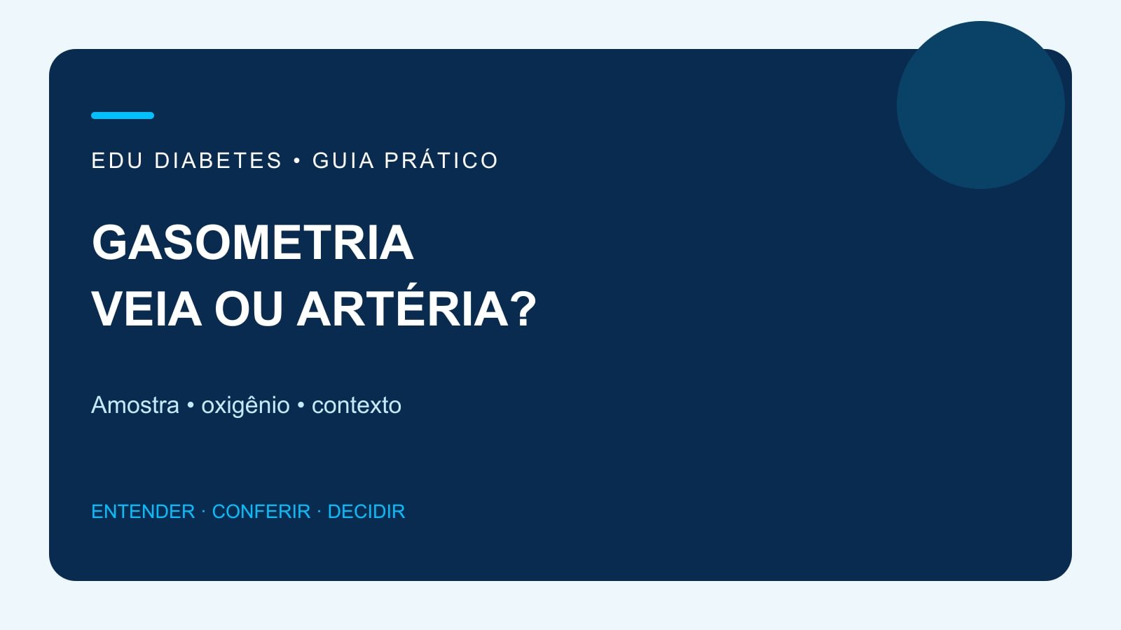 Arte editorial sobre gasometria venosa e arterial, sem representar coleta real ou laudo.