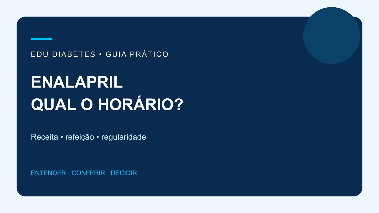Arte editorial sobre horário do enalapril, refeições e prescrição.