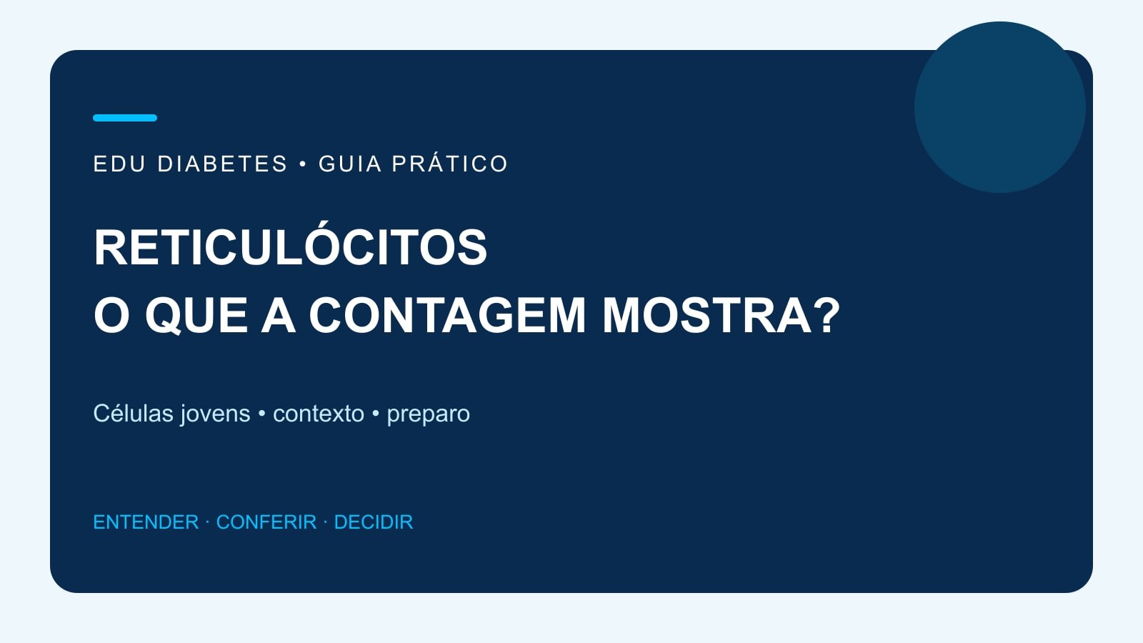 Arte editorial sobre contagem de reticulócitos e interpretação conjunta do exame.