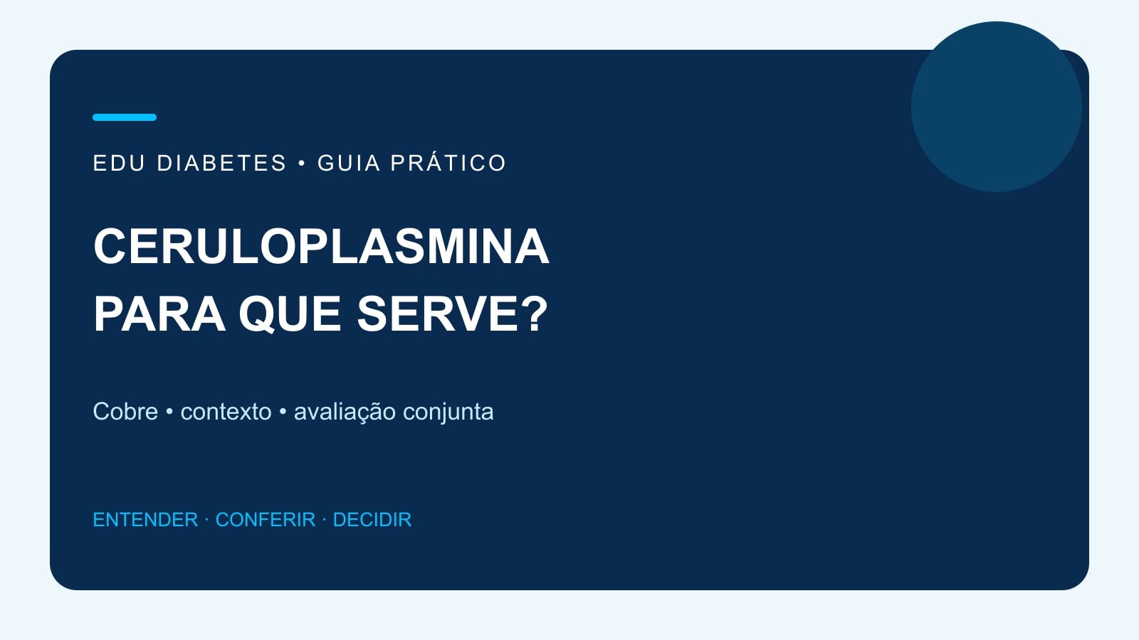 Arte editorial sobre ceruloplasmina e o limite da interpretação isolada.