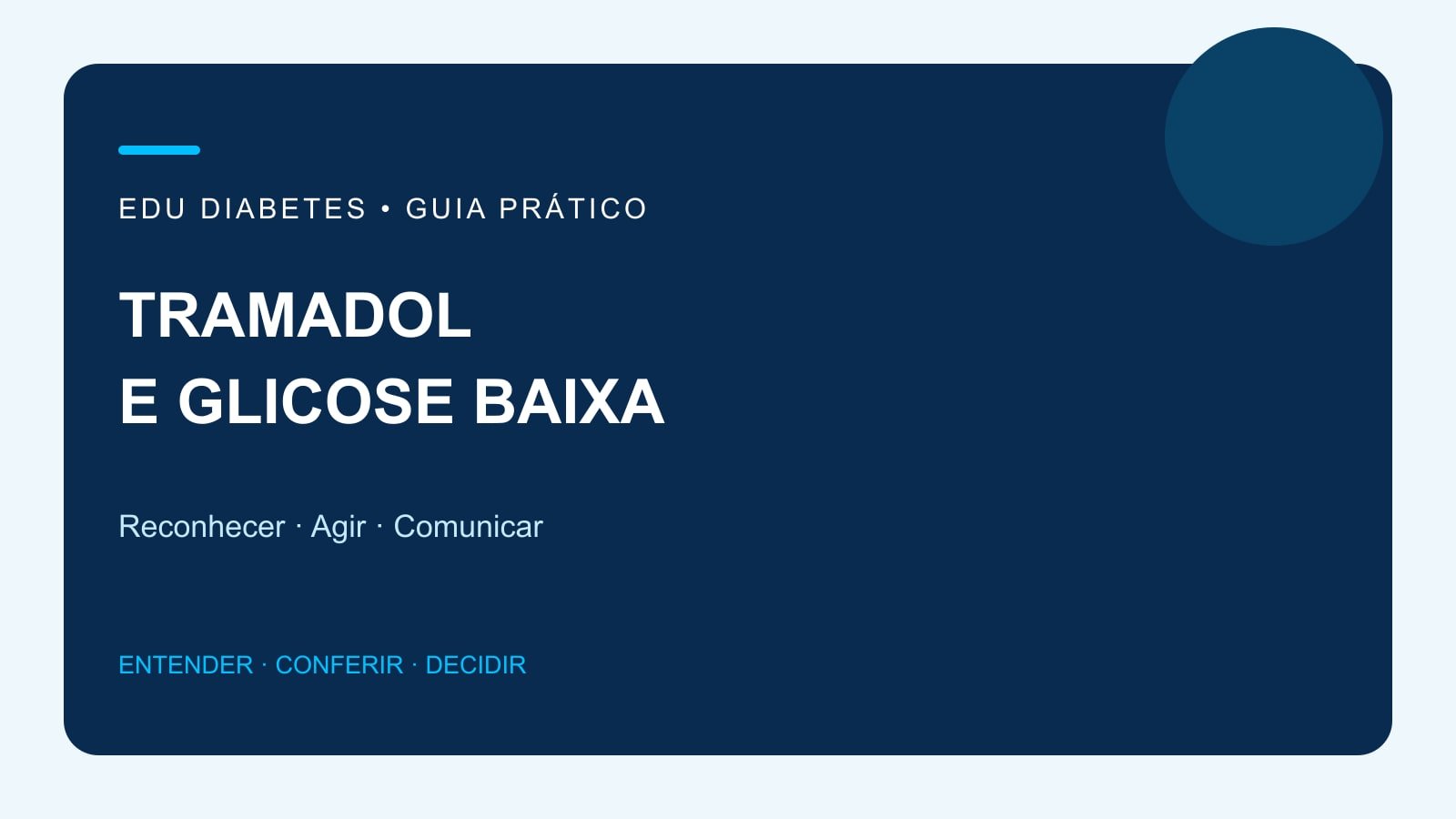 Arte editorial sobre tramadol, glicose baixa e sinais que exigem avaliação.