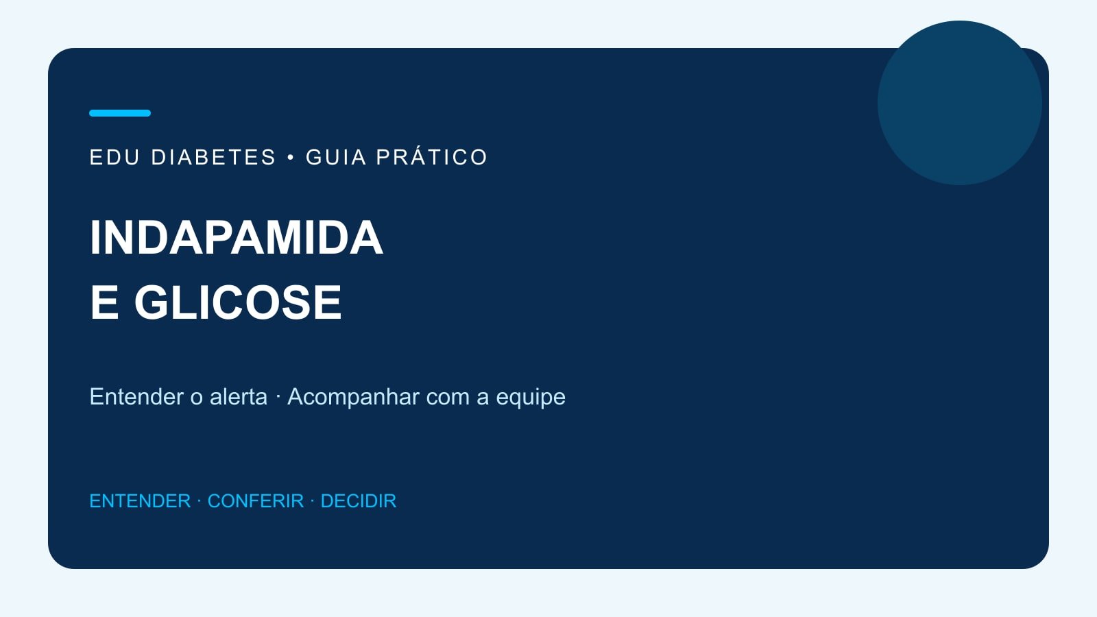 Arte editorial sobre indapamida, glicose e acompanhamento do tratamento da pressão.