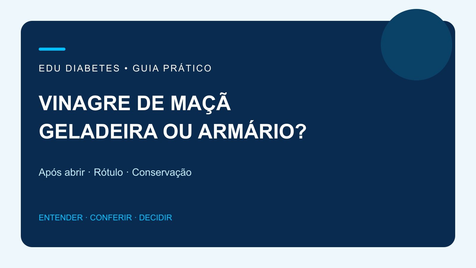 Arte editorial sobre conservação do vinagre de maçã depois de aberto.