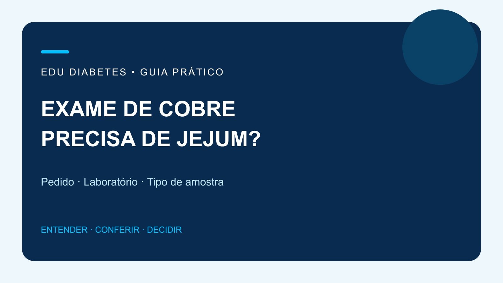 Arte editorial sobre preparo do exame de cobre, pedido e instruções do laboratório.
