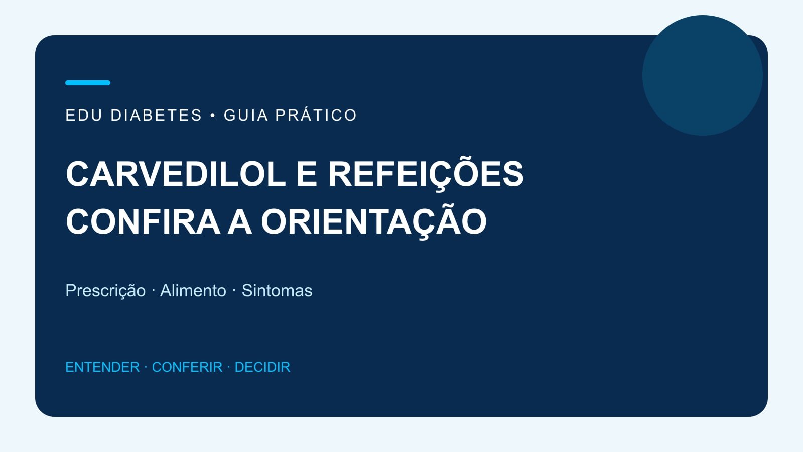 Arte editorial sobre carvedilol, refeições e orientação individual do tratamento.