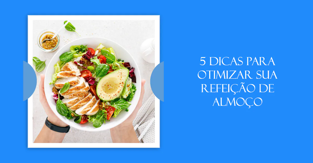 5 Dicas para otimizar sua refeição de almoço. Este artigo fornece cinco dicas para otimizar a refeição do almoço. Começamos com a explicação da importância do almoço e prosseguimos para as dicas: balancear os nutrientes, incluir uma variedade de alimentos, controlar as porções, evitar alimentos processados e planejar as refeições com antecedência. Seguir essas dicas pode ajudar a melhorar a saúde e o bem-estar, bem como contribuir para um bom controle do diabetes.